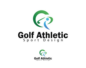 golf logo design creative sport athletic arena concept abstract