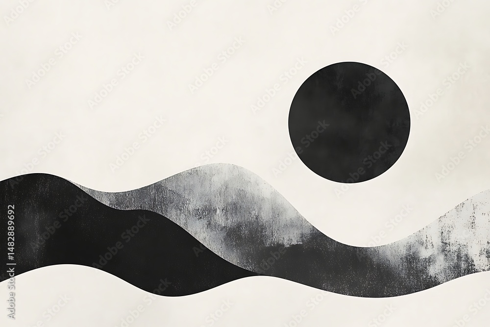 Poster • minimal abstract background with soft shapes and monochrome palette.