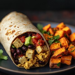 Breakfast burrito with sweet potato