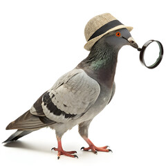 pigeon on white background