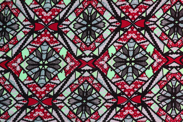 
fabric with geometric pattern. abstract red geometric background