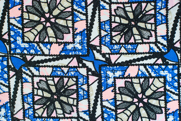 fabric with geometric pattern. abstract blue geometric background