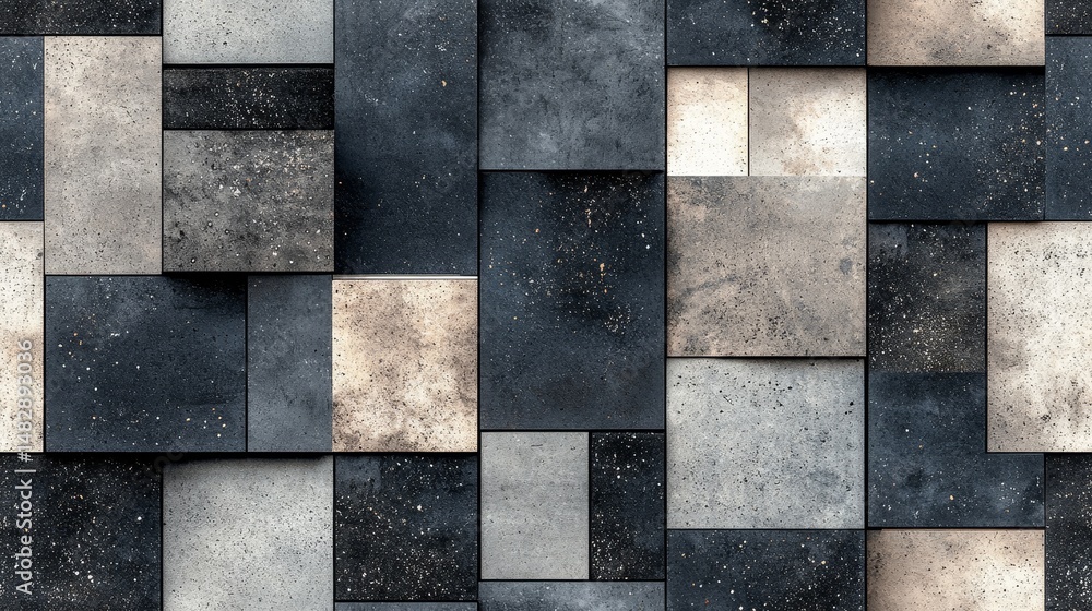Poster abstract geometric pattern of textured squares