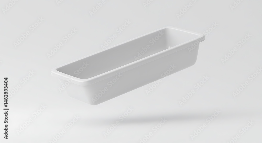 Poster empty rectangular container on white background minimalist style