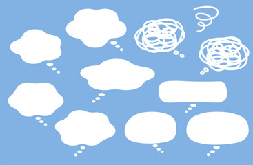 Thinking Cloud Speech Bubble – Flat Vector Style