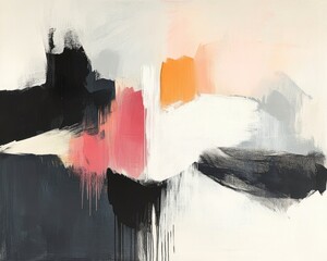Abstract Artistic Composition with Bold Colors and Textures
