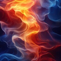Fototapeta premium Abstract swirling flames and smoke, vibrant colors and textures