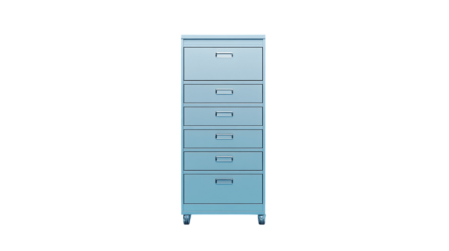 Blue Metal Filing Cabinet