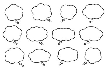 Fototapeta premium Thinking Cloud Speech Bubble – Flat Vector Style