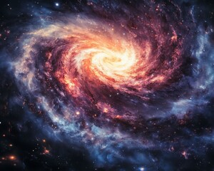Obraz premium Stunning Spiral Galaxy with Vibrant Colors and Starry Background