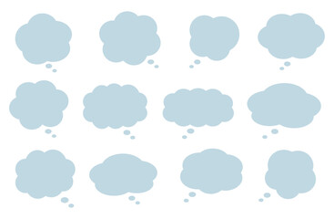Thinking Cloud Speech Bubble – Flat Vector Style