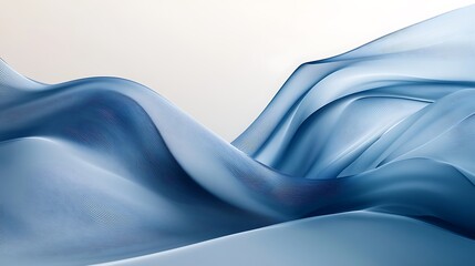 Abstract blue flowing fabric waves