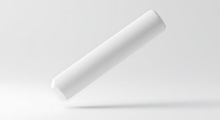 White Chalk Stick on Clean Background Minimalist Still Life