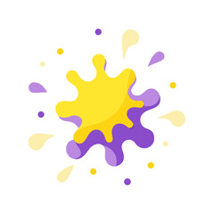 Obraz premium Yellow and purple splash in circular abstract form