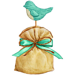 watercolor hand drawing of spring favors