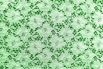 green floral lace background. openwork embroidery with flowers