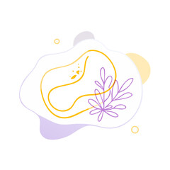 Obraz premium Yellow and lavender botanical splash with leaf
