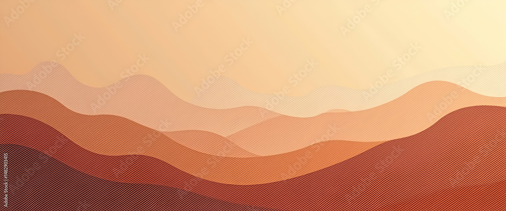 Poster abstract topographic pattern with layered paper texture in warm hues creating natural landscape effe