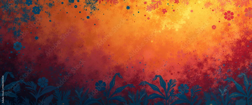Aufkleber design refined mexican art background visuals that integrate culturally rich textures subtle pattern