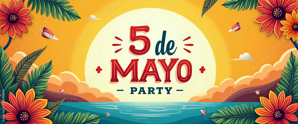 Aufkleber design creative 5 de mayo party graphics that feature bold contemporary layouts dynamic color scheme