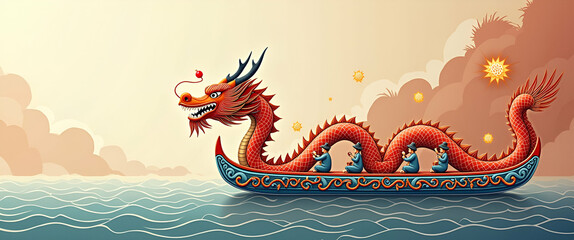 Exquisite Dragon Boat Festival Art: Premium Stock Photos of Intricately Designed Boats with Vibrant Motifs, Capturing Ancient Maritime Traditions in Stunning Visuals