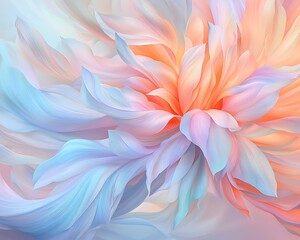 Fototapeta premium Abstract floral swirls in pastel colors