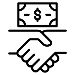 Pay handshake icon vector illustration