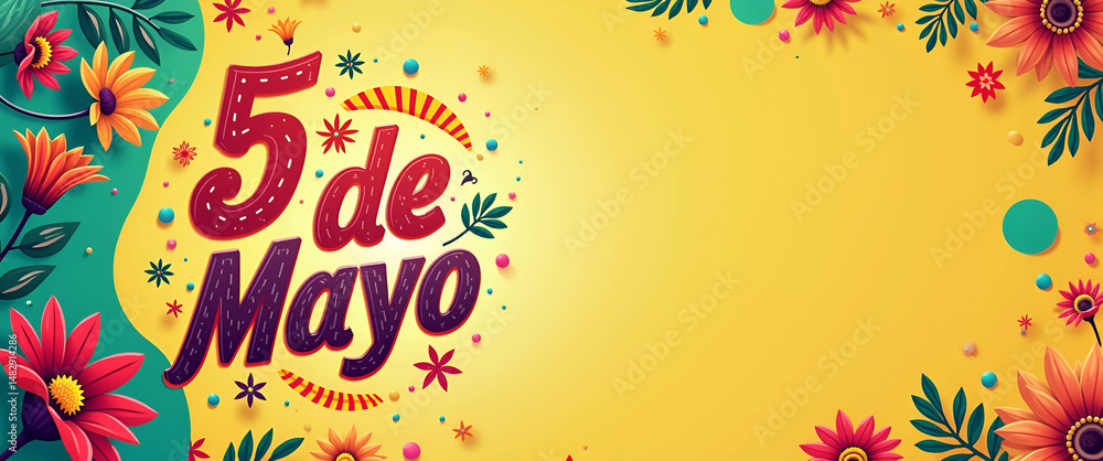 Poster design a modern 5 de mayo graphic design concept that combines creative typography dynamic visuals a