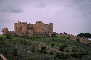 Overview of the Belmonte Castle, Cuenca, Spain.