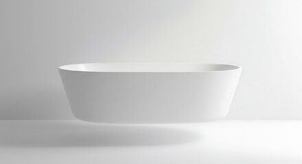 Isolated White Bathtub on a Minimal Plain Background