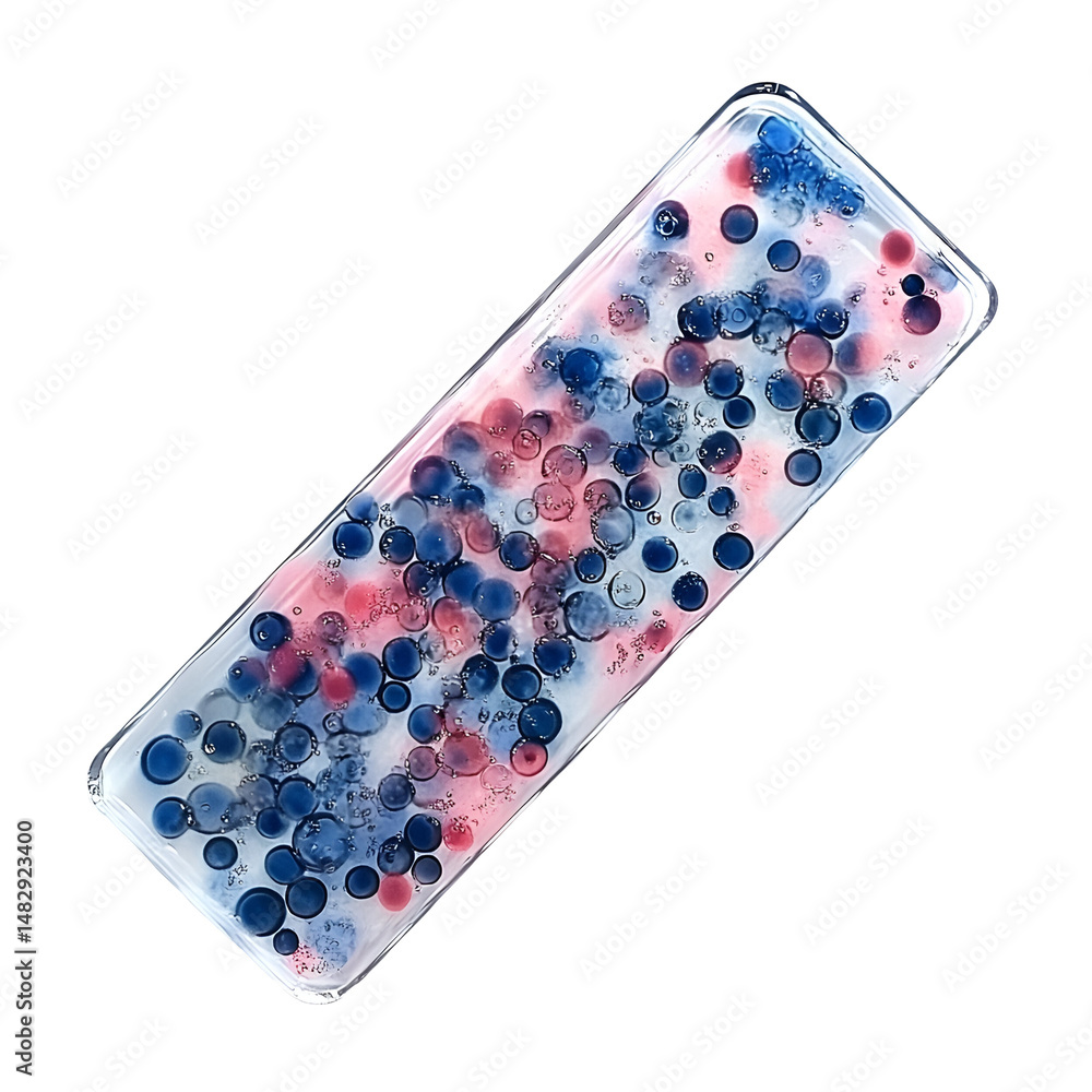 Poster abstract red and blue dots pattern on transparent background colorful geometric design element