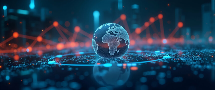 An expertly crafted image showcasing the transformative impact of trade war on technology sectors highlighting global market realignments disruptive innovations challenges in research investments and 