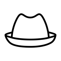 Fedora Vector Line Icon Design