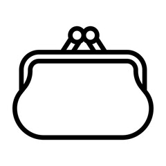 Coin Purse Vector Line Icon Design
