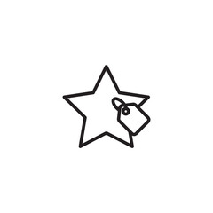 A star icon with a price tag attached, representing a featured item, special offer, or top-rated product.