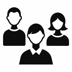 people silhouette icon on white background