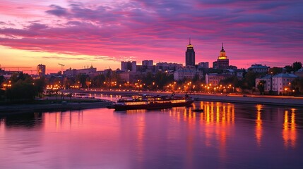 Fototapeta premium A beautifully plated dish featuring a large, juicy pork chop topped with a glossy berry sauce and fresh cranberries.