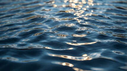 Close-up of Detailed Water Surface with Ripples and Reflections
