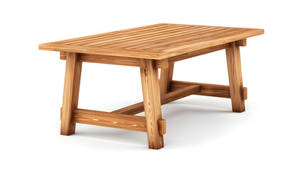 A wooden table with a brown top