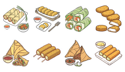 Savoury Snacks & Finger Foods:Aset of
Sandwich, Samosa, Spring rolls, Chicken nuggets, Cheese sticks, Mini burgers,Hot dogs, Meatballs, Pizza slices