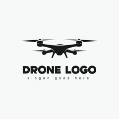 Vector drone icon black design. Drone logo.