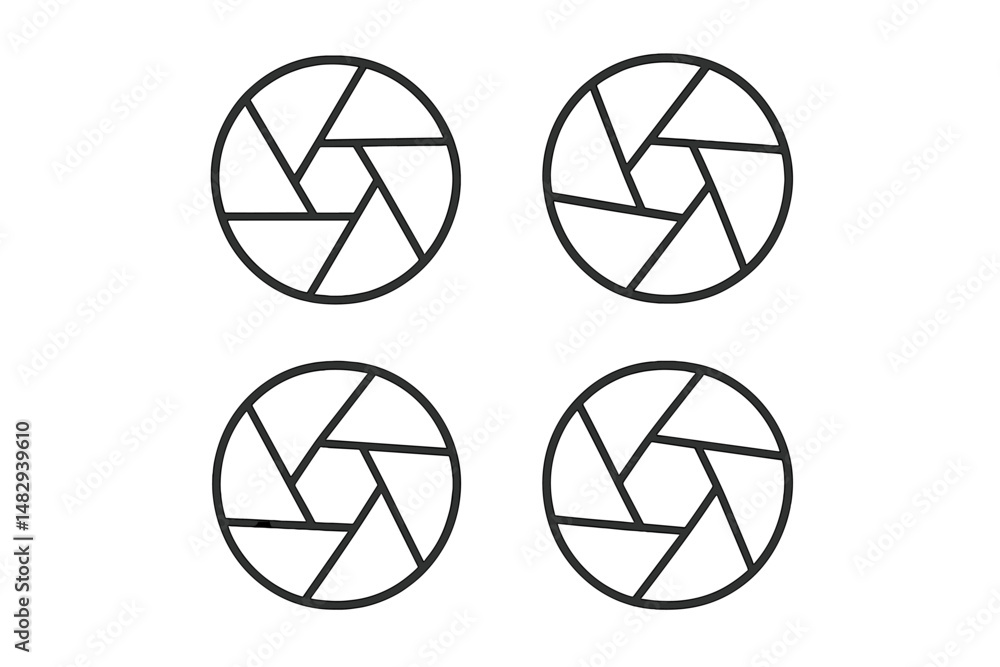 Poster creative camera shutter designs in a minimalist style suitable for various artistic projects and dig