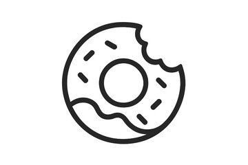 Bitten chocolate donut with sprinkles on a plain background showing fun dessert concept appealing to sweet lovers