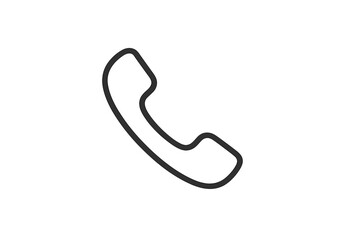 Stylized telephone handset icon representing communication and connectivity in minimalistic design