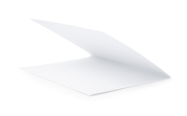 One blank greeting card on white background
