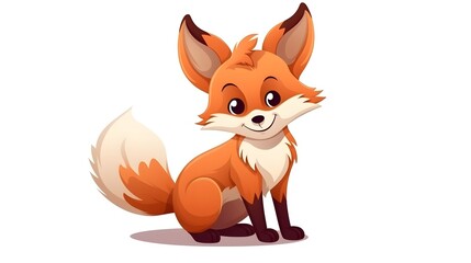 Obraz premium Vintage Cartoon Fox Vector Illustration Character Design on White Background