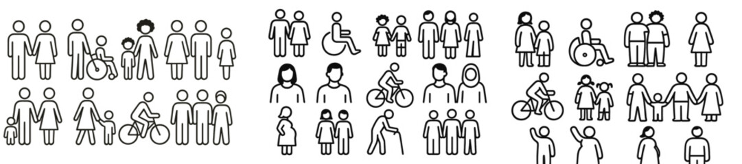 Diverse representations of people in various activities and settings highlighting community engagement and inclusivity in everyday life