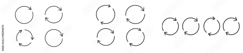 Poster creative design featuring various circular patterns with arrows illustrating movement and direction