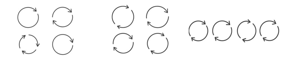 Creative design featuring various circular patterns with arrows illustrating movement and direction