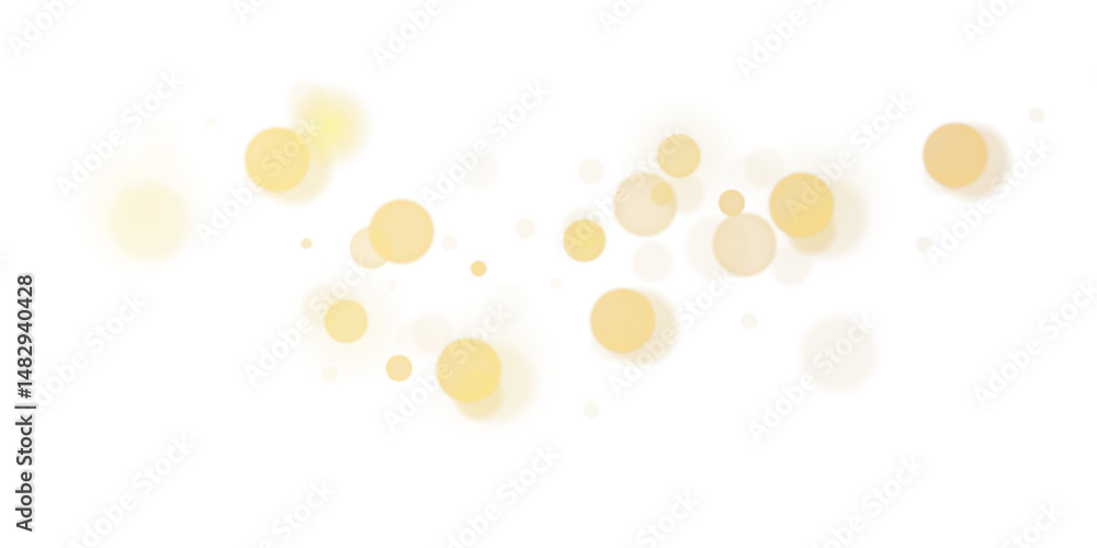 Poster Abstract transparent light background with bokeh effects in gold colors. Transparency only in vector format